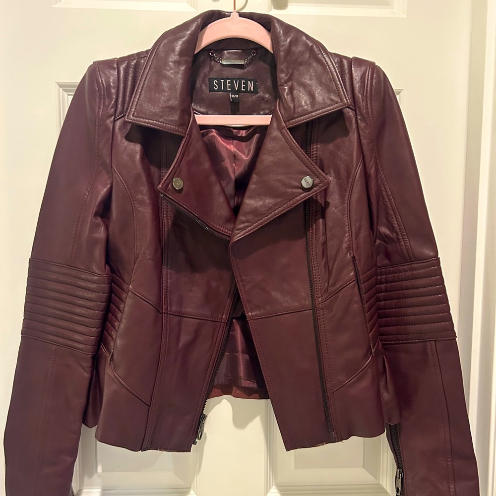Steven Madden Women’s Burgundy Motorcycle Jacket XSP